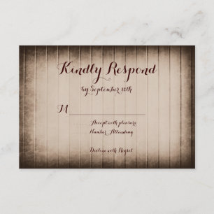 Altes Rustikales Stallholz Land Hochzeit RSVP Kart