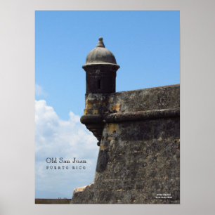 Altes San Juan am Meer Poster