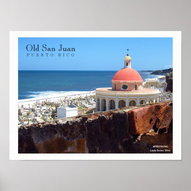 Altes San Juan am Meer Poster (Vorne)