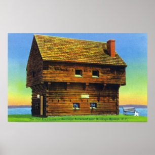 Altes Saratoga Schlachtfeldblockhouse-Äußeres Poster
