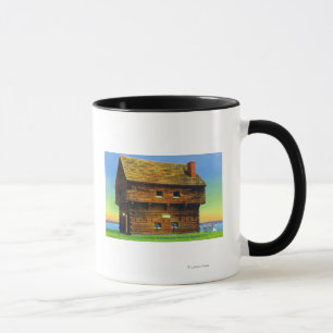 Altes Saratoga Schlachtfeldblockhouse-Äußeres Tasse