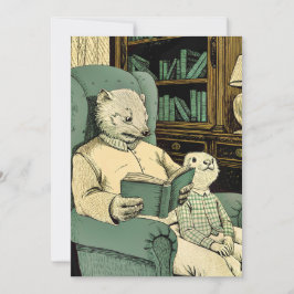 Altes Schaf las ein Buch an ein junges Schaf Dankeskarte