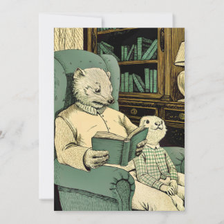Altes Schaf las ein Buch an ein junges Schaf Dankeskarte