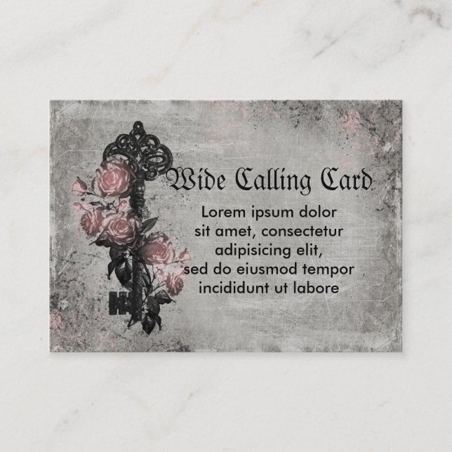 Altes Schlüssel-und Rosen-Gewohnheits-Foto Telefonnummerkarte (Vorderseite)