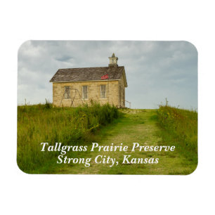 Altes Schulhaus am Kansas Prairie Magnet