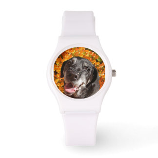 Altes Schwarzes Labrador Armbanduhr