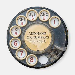 Altes Schwarzes Wählscheiben-Telefon mit Gebrauchs Magnet