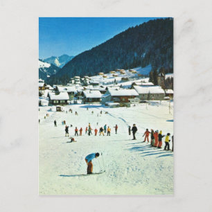 Altes Schweiz, Morgins Ski Schule Postkarte