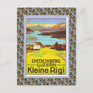 Altes Schweizer Eisenbahnplakat, Dietschiberg, Luz Postkarte
