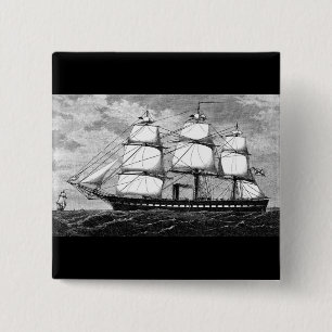 Altes Segelschiff Button