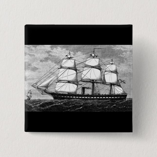Altes Segelschiff Button (Vorderseite)