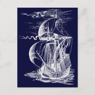 Altes Segelschiff Postkarte