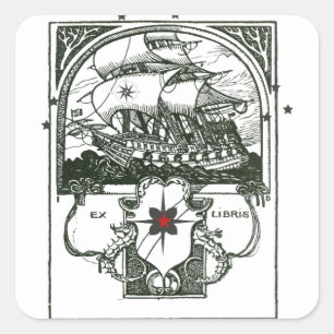 Altes Segelschiff Quadratischer Aufkleber
