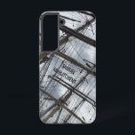 Altes Segelschiff Samsung Galaxy Hülle<br><div class="desc">Foto von Rigging und Masten eines alten Segelschiffs gegen eine moody Sky Design Handybox mit anpassbarem Text.</div>