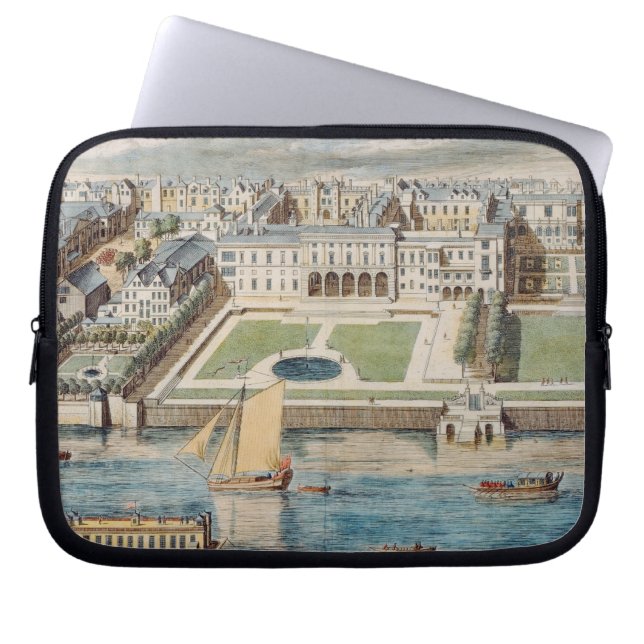 Altes Somerset-Haus auf dem Strang, graviert von Laptopschutzhülle (Vorderseite)