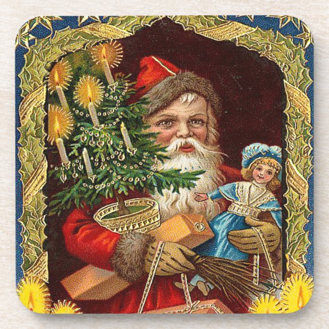 Altes St. Nikolaus Set Cork Untersetzer (Vorderseite)