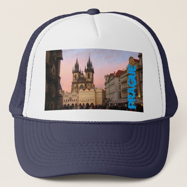 Altes Stadtquadrat Prag, Tschechische Republik-Hut Truckerkappe (Vorderseite)