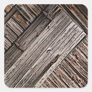 Altes Stallholz Abstrakt Quadratischer Aufkleber