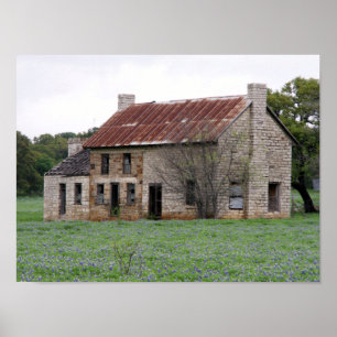 Altes, stillgelegtes Bauernhaus Poster