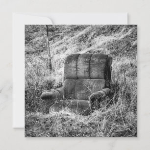 Altes Stuhl-Foto in Schwarzweiß Feiertagskarte