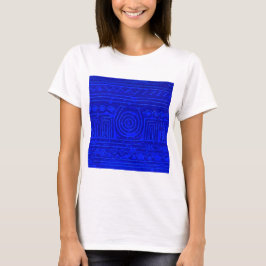 Altes sumerisches Mesopotamian Muster Blau T-Shirt