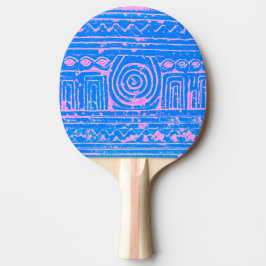 Altes sumerisches Mesopotamian Muster Blau Tischtennis Schläger