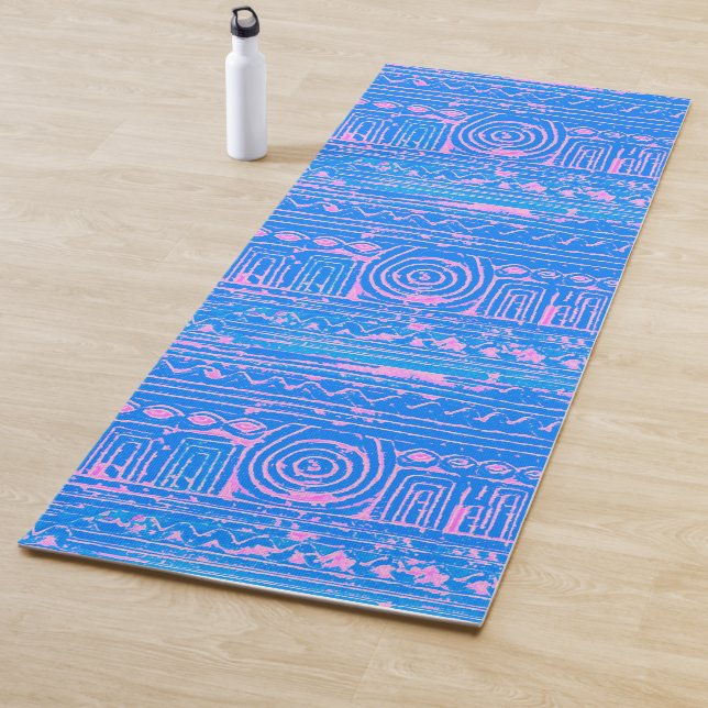 Altes sumerisches Mesopotamian Muster Blau Yogamatte (Beispiel)