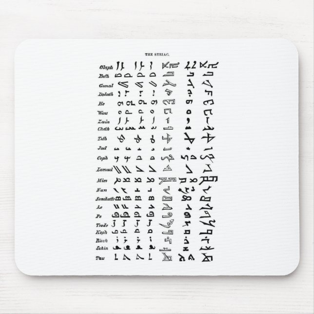 Altes Syrien Alphabet Mousepad (Vorne)