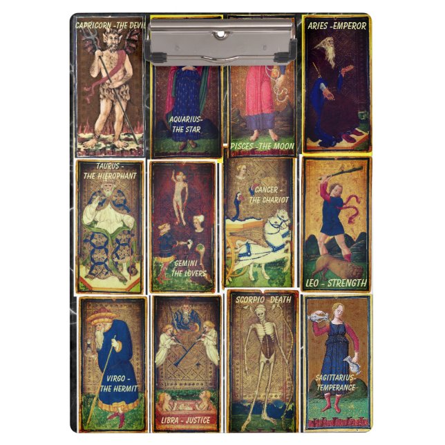 Altes Tarot Major Arcana | Klemmbrett (Vorderseite)