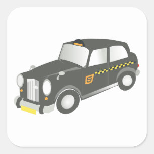 Altes Taxi Quadratischer Aufkleber