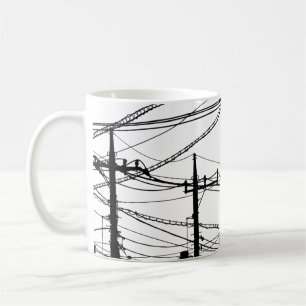 Altes Telefon und Power Kaffeetasse