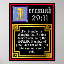 Altes Testament Jeremiah 29 11 illustriertes Zitat Poster