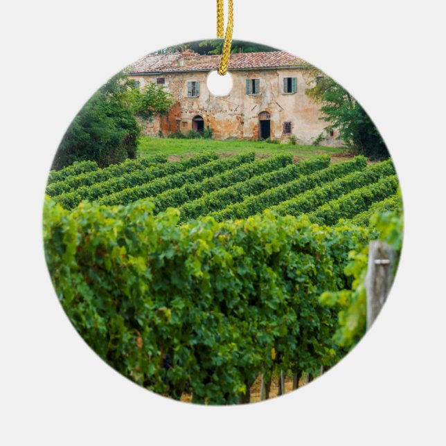 Altes toskanisches Weingut Villa Keramik Ornament (Vorne)
