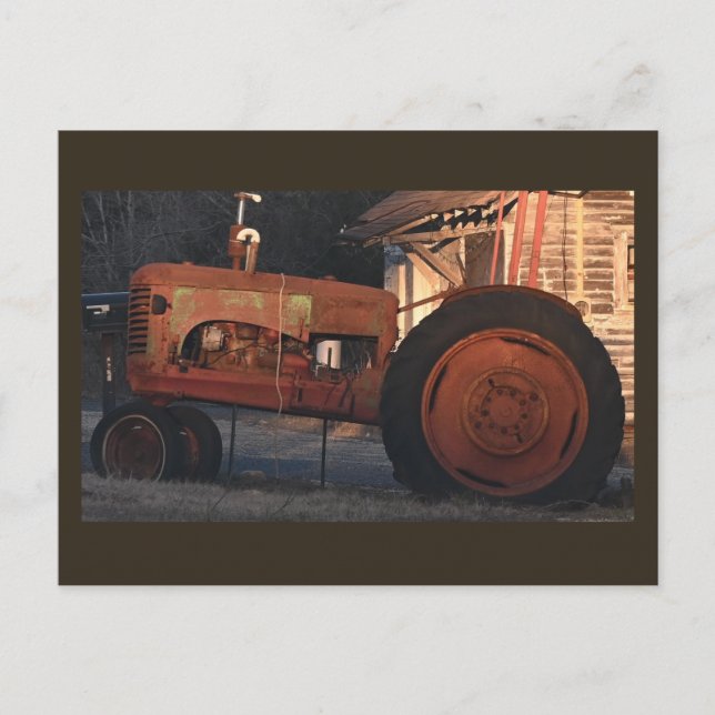 Altes Traktor-Foto Postkarte (Vorderseite)