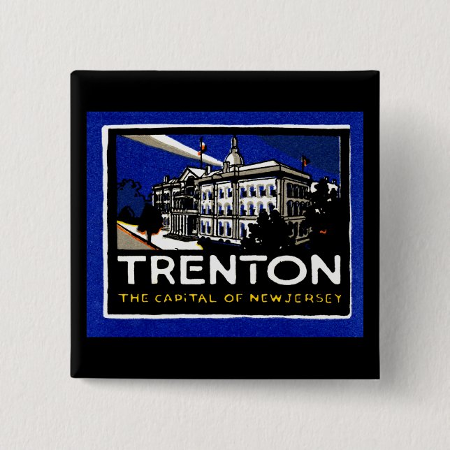 Altes Trenton NJ Plakat Button (Vorderseite)