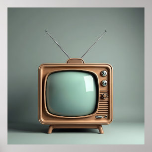 Altes TV mit Antenne Poster