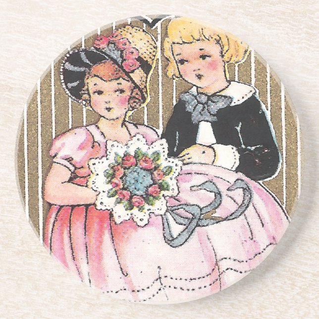 Altes Valentinsbild Getränkeuntersetzer (Vorne)