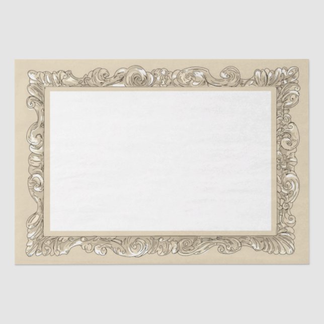 Altes Verziertes Goldrahmen-Tissue Paper für Decou Seidenpapier (Vorderseite)