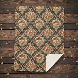 Altes viktorianisches Damastmuster Sherpadecke
