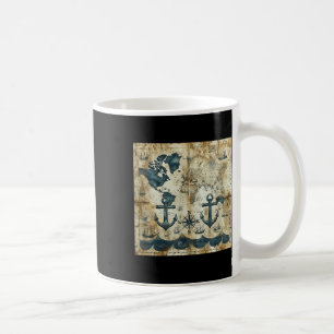 Altes Vintage-Nautik-Piraten-Segelschiff-Anker Mee Kaffeetasse