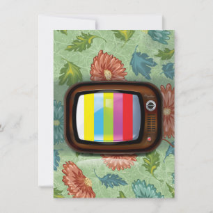 Altes Vintages CRT-Fernsehen Einladung