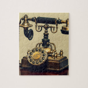 Altes Vintages Messingdrehtelefon-Telefon