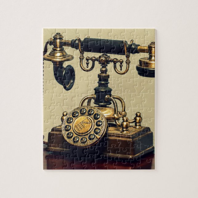 Altes Vintages Messingdrehtelefon-Telefon (Vertikal)