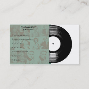 Altes Vintages Musik-Vinyl Visitenkarte