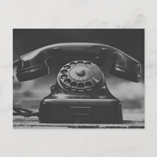 Altes Vintages Schwarzes Telefon Postkarte (Vorderseite)