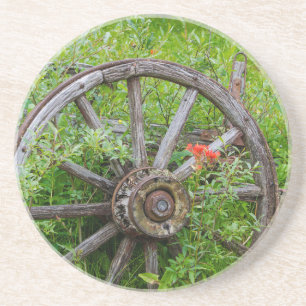 Altes Wagenrad in der historischen alten Goldstadt Untersetzer