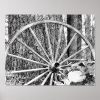 Altes Wagenrad Schwarzer Stift Kunst