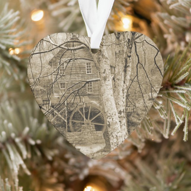 Altes Wasserrad Ornament (Baum)