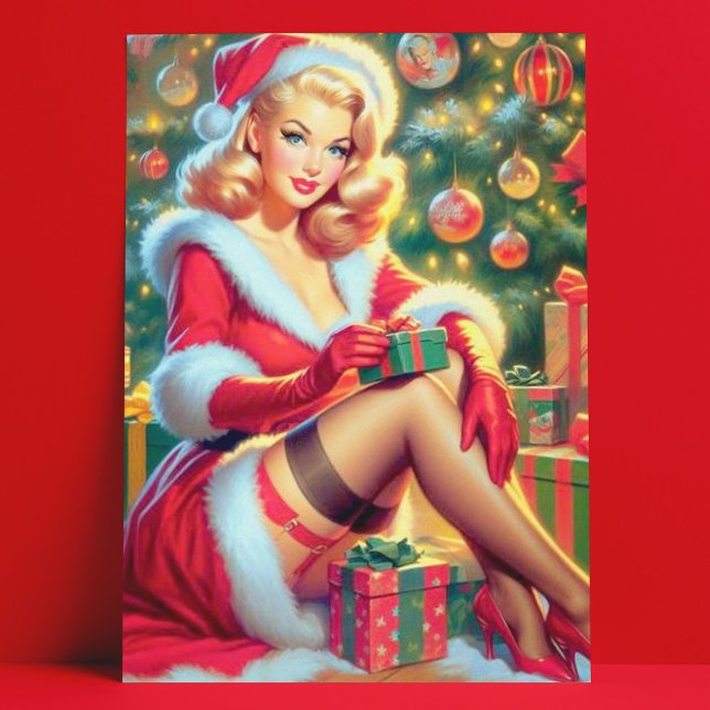 Altes Weihnachten Pin Up Postkarte (Von Creator hochgeladen)
