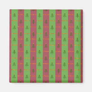 Altes Weihnachtsbaum-Muster Immergrün Magnet